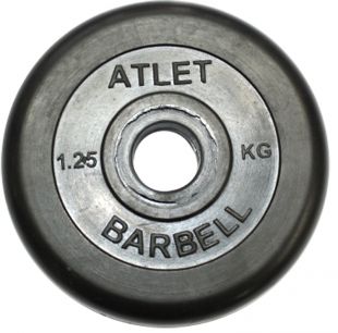 Диск обрезиненный 1.25 кг Barbell Atlet чёрный