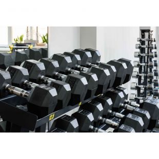 Гантель гексагональная обрезиненная PROFI-FIT 5 кг