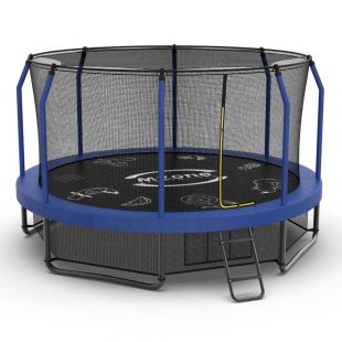 Батут каркасный с защитной сеткой и лестницей MZONE LUX 14 FT (427 см)